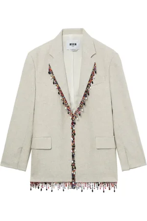 Msgm Blazer boutonné à ornements de perles