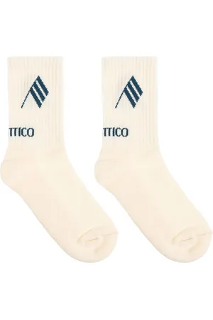 The Attico Chaussettes à logo en intarsia