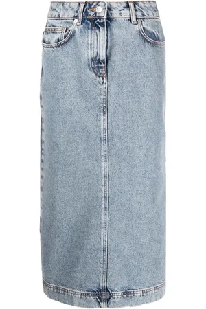 Moschino Jupe mi-longue en jean à effet délavé
