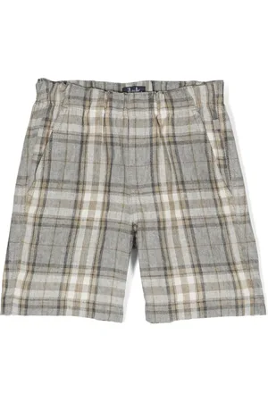 Il gufo Short en lin à carreaux