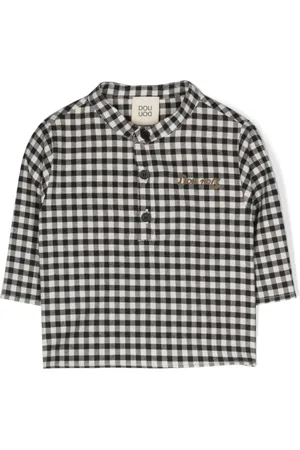 DOUUOD KIDS Chemise en coton à carreaux