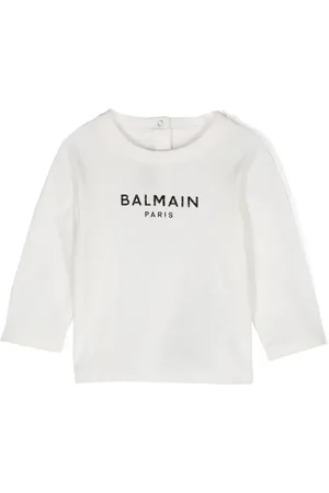 Balmain T-shirt en coton à logo en relief