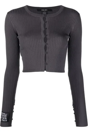 KSUBI Cardigan boutonné en maille nervurée