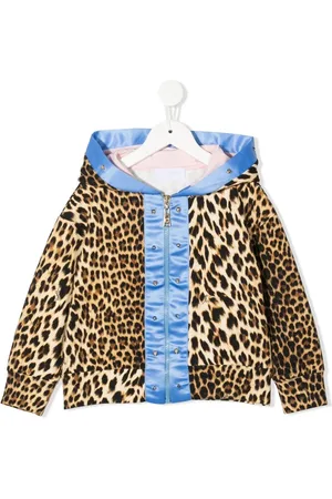 Roberto Cavalli Hoodie zippé à imprimé léopard