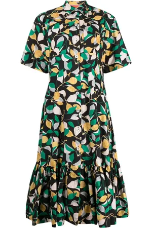 La DoubleJ Robe-chemise mi-longue à imprimé graphique