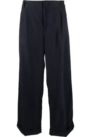 Etro Pantalon ample en laine à fines rayures