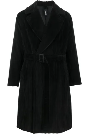 HEVO Manteau nervuré à taille ceinturée