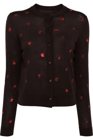 JNBY Cardigan orné de sequins à motif papillon brodé