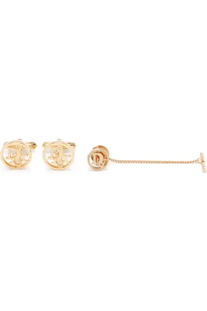 Dior Lot broche-boutons de manchette à logo (années 1990)
