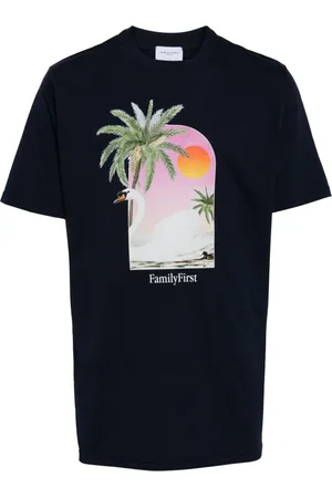 Family First T-shirt en coton à imprimé Swan