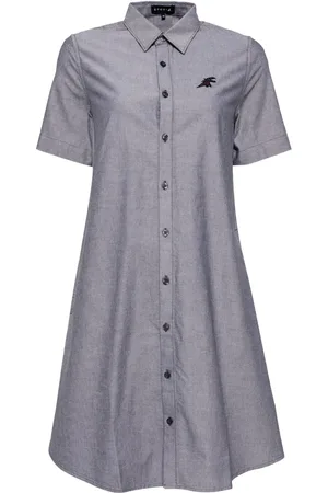 AGNÈS B. Robe-chemise à motif dinosaure brodé