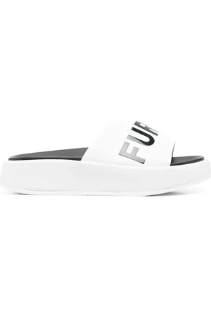 Furla Claquettes en cuir à logo imprimé