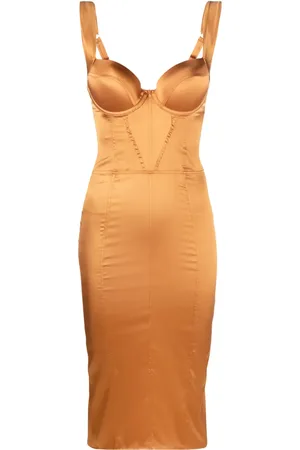 Noire Swimwear Robe courte à détail de corset