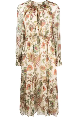 ULLA JOHNSON Robe mi-longue Audette à fleurs