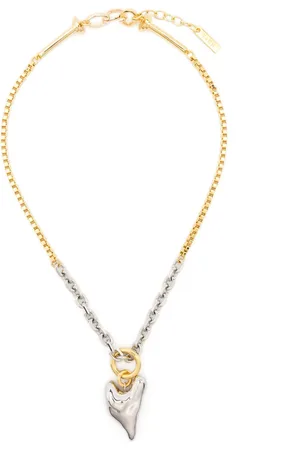 Vann Jewelry Petit collier cœur à design bicolore