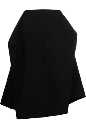 Comme des Garçons Jupe mi-longue en laine à design asymétrique