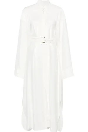 Calcaterra Robe longue à taille ceinturée