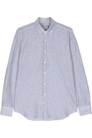CANALI Chemise en lin à rayures