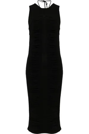 ANDREADAMO Robe mi-longue Xray en maille nervurée