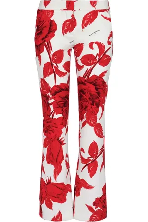 Balmain Pantalon évasé à fleurs