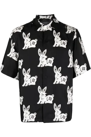 AMIRI Chemise en soie à motif lapin