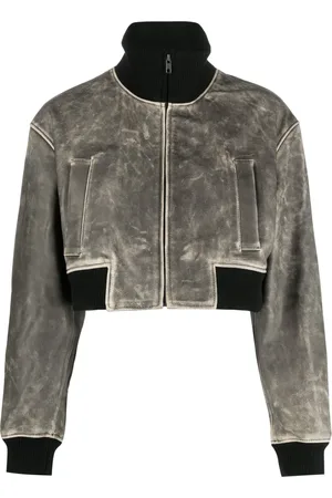Manokhi Veste en cuir à coupe crop