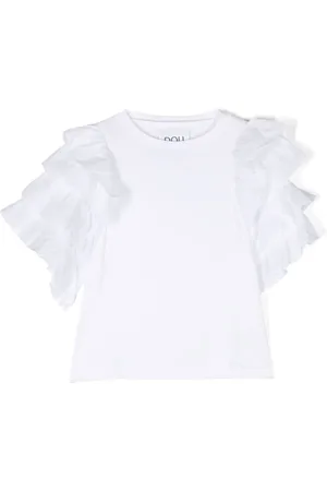 DOUUOD KIDS T-shirt en coton à volants
