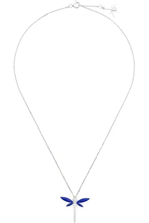 ANAPSARA Collier Gran Dragonfly en or blanc 18ct pavé de diamants