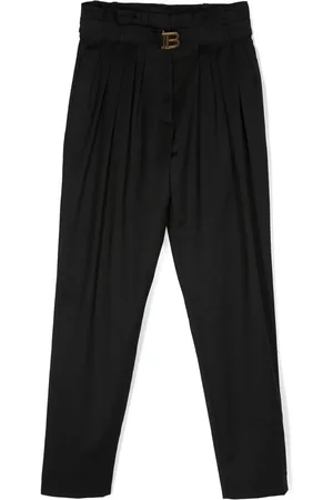 Balmain Pantalon en laine à détail plissé