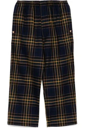 VERSACE Pantalon chino crop à carreaux