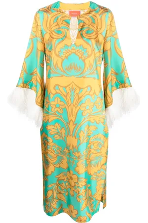 La DoubleJ Caftan à fleurs en soie