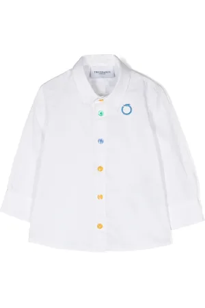 Trussardi Chemise en coton à logo brodé
