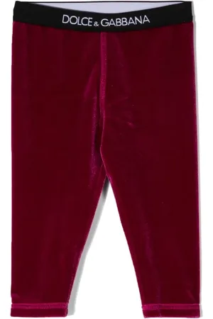 Dolce & Gabbana Legging en velours à bande logo