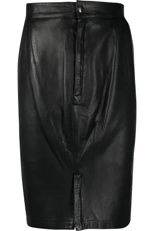 Alaïa Jupe ajustée en cuir (années 1980)