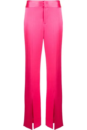 ALICE+OLIVIA Pantalon en satin à détails de fentes