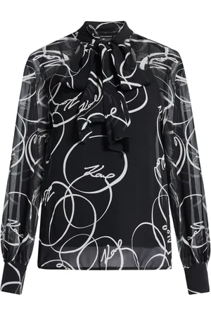 Karl Lagerfeld Blouse imprimée à détail de nœud
