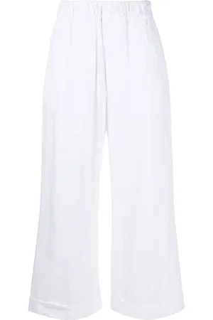 JEJIA Pantalon ample court en coton à taille élastiquée
