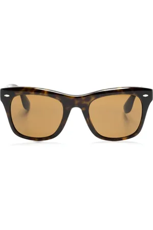 Oliver Peoples Lunettes de soleil carrées à effet écailles de tortue