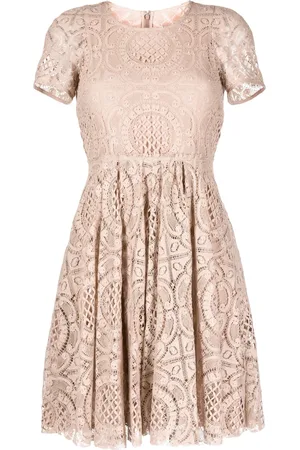 Burberry Robe en dentelle à manches courtes