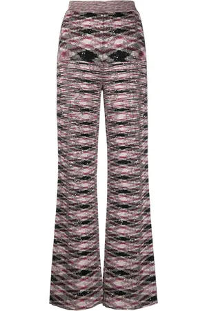 Missoni Pantalon en intarsia à coupe évasée
