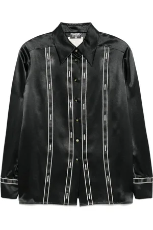 CHANEL Blouse à col montant
