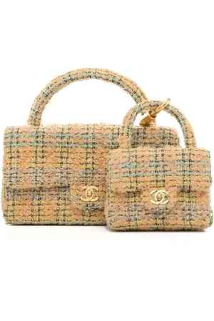 CHANEL Lot de deux sacs à main Classic Flap en tweed (1992)