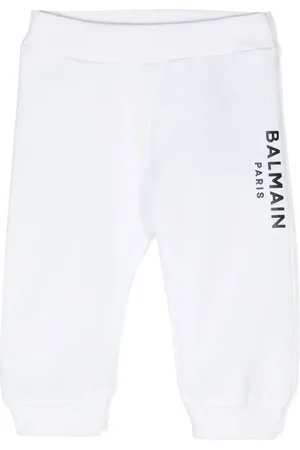 Balmain Pantalon de jogging en coton à logo imprimé