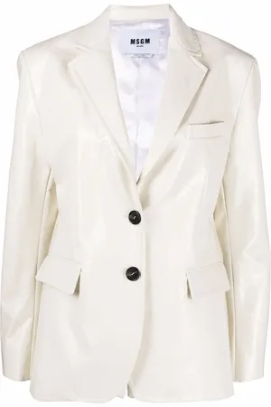Msgm Blazer en cuir à effet craquelé