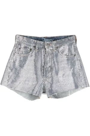 Maison Margiela Short en coton à ornements strassés