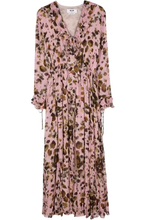 Msgm Robe volantée à imprimé abstrait