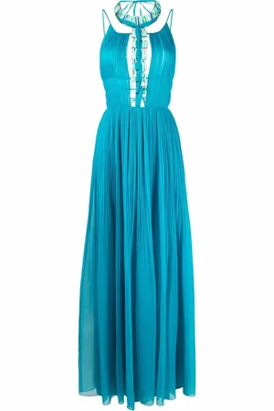 Alberta Ferretti Robe longue plissée à design sans manches