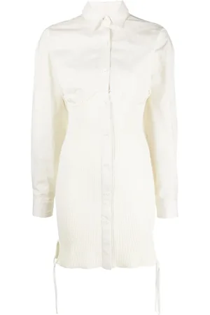 ANDREADAMO Robe-chemise à empiècements nervurés