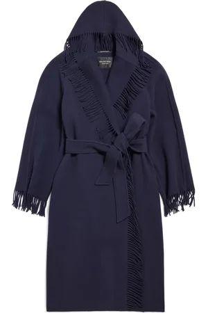 Balenciaga Manteau en laine vierge à franges
