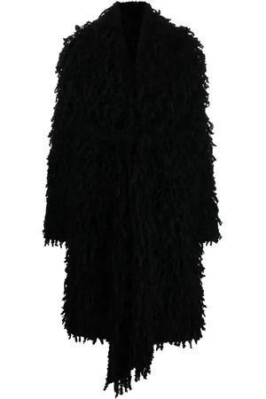 ANDREADAMO Manteau en fourrure artificielle à taille ceinturée